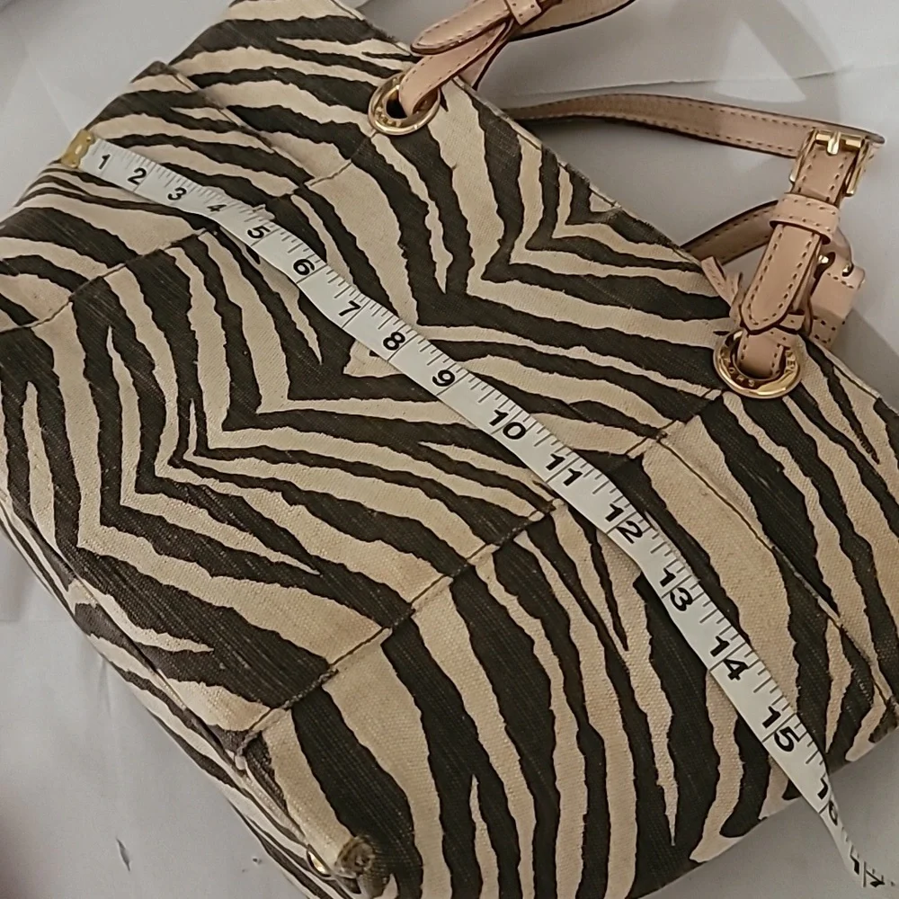 Michael Kors Zebra Pattern Shoulder Bag - Brown and Cream - Picture 11 of 14